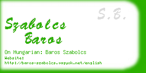 szabolcs baros business card